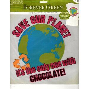 Forever Green T-Shirt Iron-On Transfers Save Our Planet - Soy Ink - New
